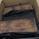 Furologee TV Stand with 2 Fabric Drawers, 43 Inch Entertainment Center with Open Storage Shelves, Media Console Table for Bedroom, Living Room, Rustic Brown