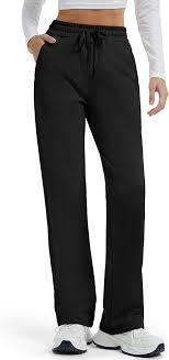Tall Womens 32"/34"/36" Inseam Fleece Lined Sweatpants Straight Leg Thermal Casual Lounge Sweat Pants, Medium
