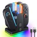 FASTSNAIL Charging Dock for Nintendo Switch 2(2025) for Joy-Con 2, Dual-Direction Magnetic Fast Controller Charger Station with 9 RGB Light & Charging Cable for Joycon 2 Stand Accessories (Black)