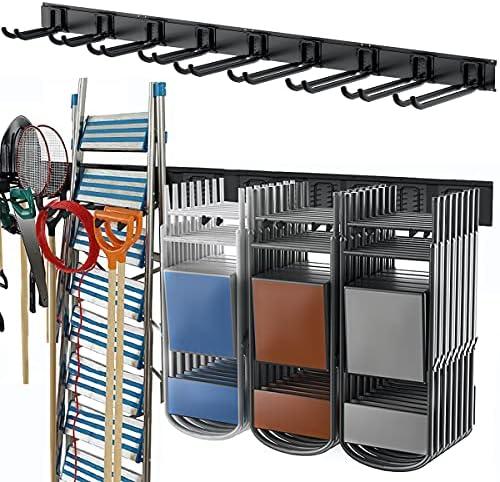 TORACK Tool Storage Rack, Heavy Duty Steel Garage Wall Mount Garden Tool Organizer for Ladders, Chairs, Shovels, Broom, Power tools (8-Pack 5.7"-11" Mixed Hooks, up to 800 lbs)