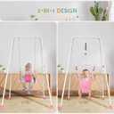 RAGOZONERY 2 in 1 Baby Jumper with Toddler Swing, Baby Jumpers and Bouncers,Indoor Outdoor Toddler Swing SetPink
