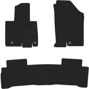 Carpet Floor Mats for Hyundai Tucson (Not for Hybrid) 2022 2023 2024 2025 2026 - Custom Fit 1st and 2nd Row Set All Weather Anti-Slip Waterproof Black Floor Liners Tucson Accessories, 3PCS