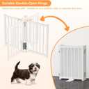 Snughome Short Dog Gate Indoor, 16" High Freestanding Small Dog Door Gates with Support Feet, Expands Up to 48’’ Wide Foldable Pet Gate for Doorway, 4 Panel Folding Pet Door Pet Fence for Puppy, White