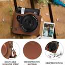 2 x CAIYOULE Camera Case for Fujifilm Instax Mini 99 Instant Camera Bag With Photo Album and Photo Border Sticker - Brown