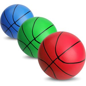 Mini Foam Basketball for Hoop, 5" Squeeze PU Balls for Over The Door Hoop, Replacement Balls for Kids Adults, Beach Indoor Outdoor Sport Game Gift Set 3 PCS (Rainbow) (Multicolored)