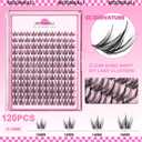 Wispy Lash Clusters Kit Natural Eyelash Extension Kit 10-16MM Manga Cluster Eyelash Extensions Kit Waterproof Lashes Clusters Glue 120Pcs Individual Lashes Handmade Versatile Eyelashes Clusters Kit