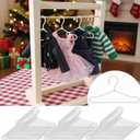 Jenaai 50 Pcs Doll Clothes Hanger 2.56 in Metal White Doll Outfit Hanger Mini Clothes Hangers for Wardrobe, Dresses, Skirts, and Accessories