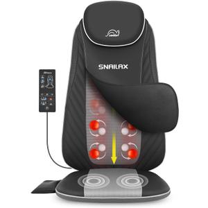 Snailax Back Massager with Soothing Heat, Upgraded Electric Deep Tissue Kneading Full Body Massage Chair for Back Pain, Seat Cushion, Home, Office Use, Gifts for Men, Women (Grey)