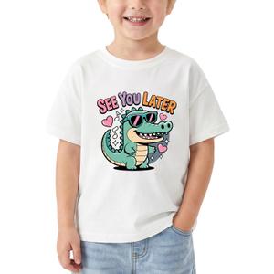 Happy Funny Last Day of School T-Shirt for Kids Toddler Girls Boys Short Sleeve Tee Cotton 2-8T (White)