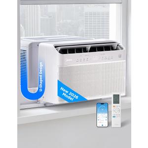 Midea 6,000 BTU U Shaped Smart Inverter Window Air Conditioner - Cools 250 Sq Ft, Ultra Quiet with Open Window Operation - Alexa/Google Assistant Compatible, 37% Energy Savings, Remote (2026 Edition)