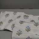 Kitchen Window Curtains Over Sink,Small Floral Farmhouse Cafe Curtains 24 Inch Length Sets for Windows (Blue Green)