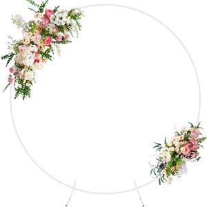 Wokceer Wedding Arch Round Backdrop Stand 7.2FT Circle Balloon Arch Frame Circle Backdrop Stand Gold Round Arch for Wedding Birthday Party Bridal Shower Anniversary Event Ceremony Decoration