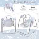 Baby Swing for Infant,Newborn Swing with Music,5 Speed Levels,Timing Setting,Soft Cushion,Foldable Infant Swing with with Hanging Planets Toy & Mirror for Indoor Outdoor Use 0-9 Months