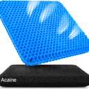 Acaine Extra Thick Large Pure Gel Seat Cushion for Long Sitting, Breathable Comfort Cushion for Back, Sciatica, Tailbone & Hip Pain Relief, Washable Portable Cushion for Office Chair, Car, Wheelchair
