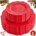 SUT 60 PCS Red Plastic Plates for Party, Fancy Disposable Plates, Include 60 10" Dinner and 60 7" Dessert Platos for Party & Wedding
