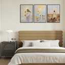 3pcs Jesus With Children Wall Art Christian Kids Room Posters Artwork Jesus Teaching Children Watercolor Painting Pictures Wall Decor for Kids Room Bedroom Church Decorations Unframed