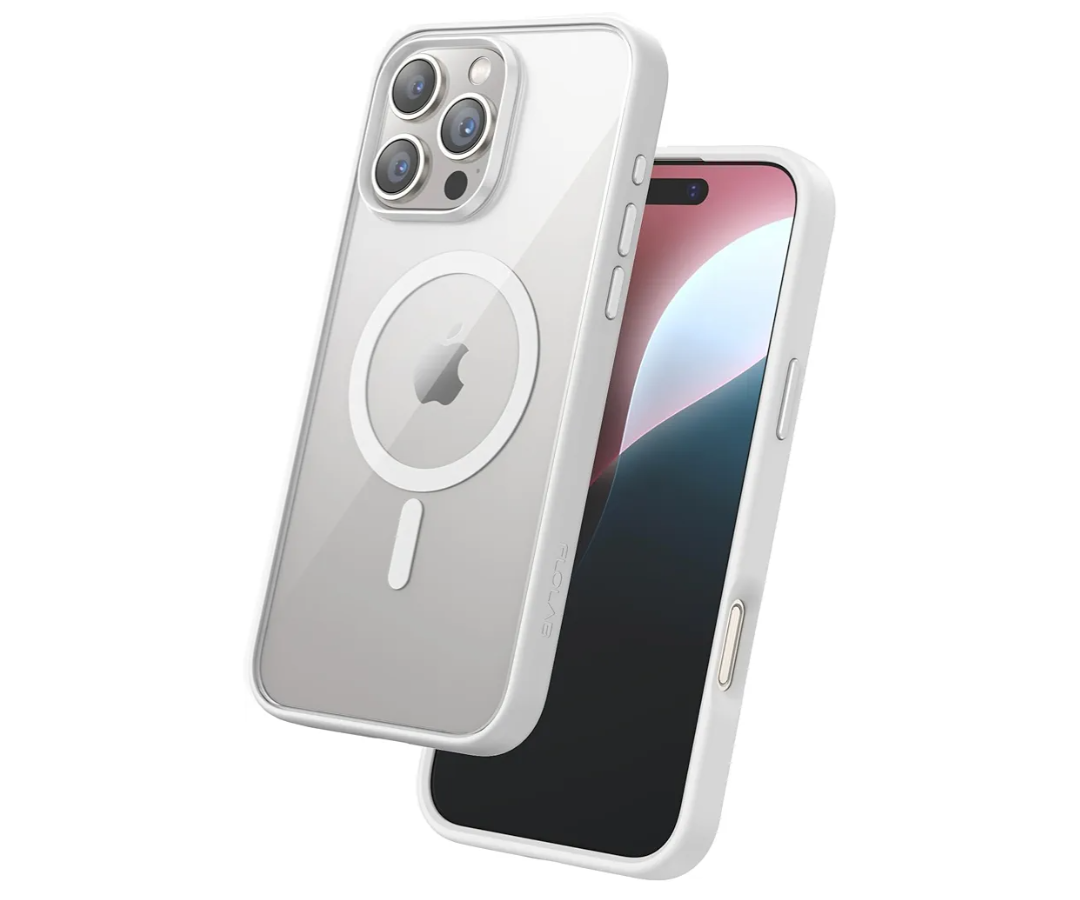 FLOLAB Surtect Tri-Fusion Magnetic for iPhone 16 Pro Case Protective Slim Design Magsafe Compatible Military Grade - White Clear