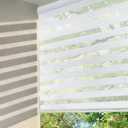 Changshade Cordless Zebra Blinds for Windows, Modern Dual Layer Zebra Blinds with Light Filtering & Privacy Control,Easy Install Zebra Blinds for Indoor Windows,24" W72" H,White