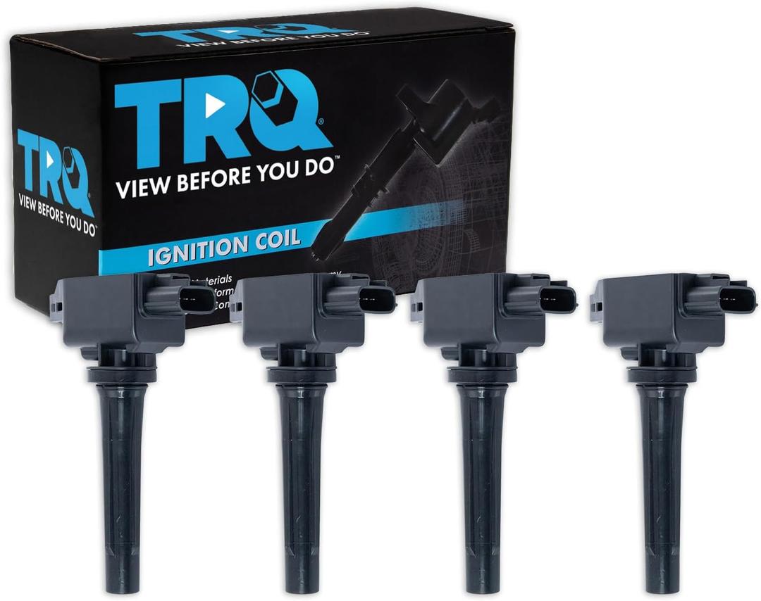 TRQ Ignition Coil Set 4 Piece Compatible with 12-23 Mazda 3 14-20 6 16-21 CX-3 20-23 CX-30 13-22 CX-5 16-23 CX-9 16-23 MX-5 Miata (Replacement)