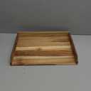 Acacia Wood Serving Tray with Handles (17 Inches)  Decorative Serving Trays Platter for Breakfast in Bed, Lunch, Dinner, Appetizers, Patio, Ottoman, Coffee Table, BBQ, Party Great for Lap &Couch