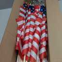Tudomro 100 Pcs Small American Flag on Stick 12x18 In Mini Small US Flags Handheld with Safety Golden Spear Top 4th of July Decoration American Hand Held Stick Flags for Memorial Day