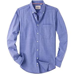 Alimens & Gentle Mens Solid Oxford Shirt Long Sleeve Dress Shirt Work Casual Button Down Shirts with Pocket XL - Tall