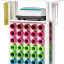 Organizers and Storage for Cricut Machines, Rolling Craft Storage Cart with 30 Vinyl Roll Holders, Crafting Table Organization Workstation for Craft Room Home, Compact Removable