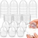 36 Pieces Fillable Plastic Eggs - Bulk Easter Toy for Filling Candy, Party Favor, Basket Stuffers, Crafts (Clear)