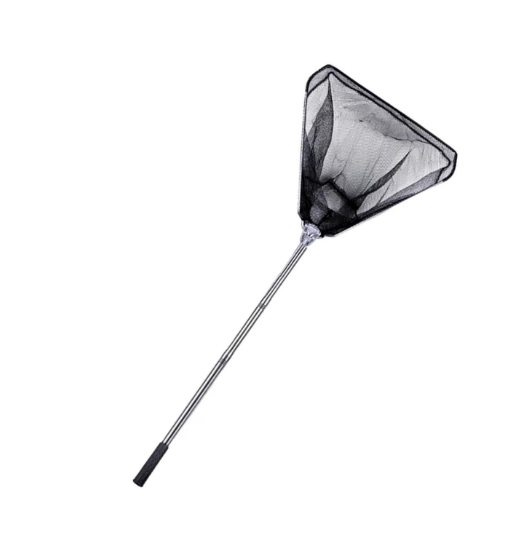 pitrice Fishing Landing Net With Collapsible Handle Durable Portable Floating Mesh Net Sturdy Stainless Steel Lightweight Black 3m