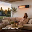 1500W Patio Heater, Electric Outdoor Heaters for Patio with Thermostat, Instant Warmth Carbon Fiber Infrared, Smart App & Remote Control, Wall & Stand Mount, IP65 Waterproof