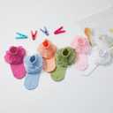 Zando Ruffle Socks for Girls 4-8 Years - Soft Cotton Lace Frilly Socks for Dress School Uniform (White, L)