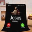 Funny Jesus Throw Blanket Soft Warm Cozy Blankets Fuzzy Plush Fleece Jesus Blanket Gifts for Couch Bed Sofa Home Decor 40''X50''