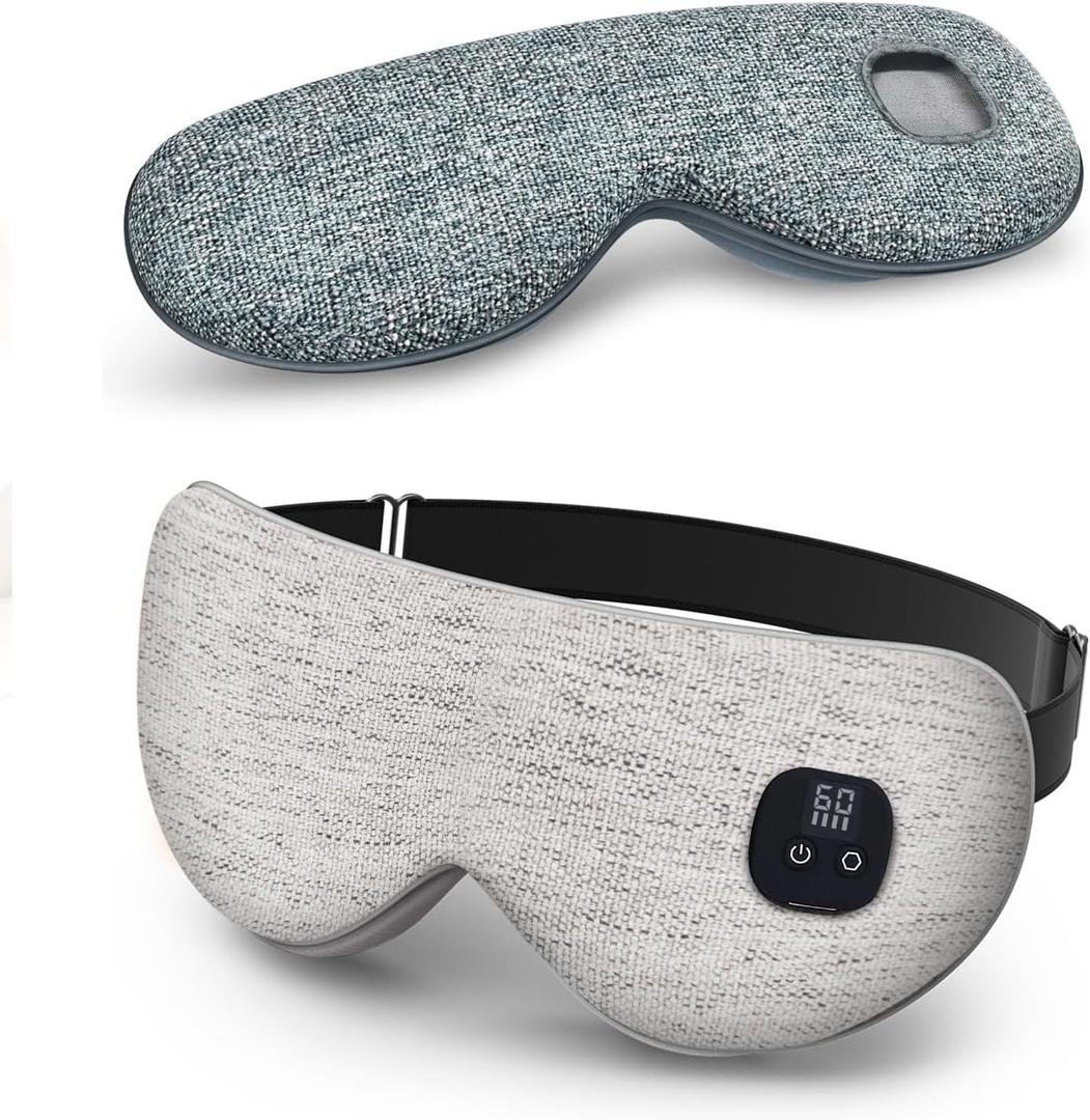 Heated Eye Mask for Dry Eyes, Cordless Warm Eye Compresses with Replaceable Cover, Washable Eye Heating pad for Blepharitis, Styes, Travel, Improved Sleep, Gift