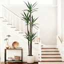 7FT Artificial Agave Tree, Fake Agave Plant with 60 Lifelike Leaves and 4 Realistic Trunks, Faux Plants Indoor for Home Office Living Room Decor Housewarming Gift