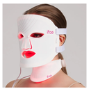 Red Light Therapy Mask for Face and Neck, 7 Colors with NIR Led Face Mask Light Therapy with Eye Protection and Remote, Rechargeable Ergonomic Design for True AntiAging Skincare at Home White
