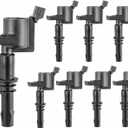 Set of 8 Straight Boot Ignition Coil Pack Replacement for Ford Lincoln Expedition Explorer F-150 Super Duty Mustang Mountaineer 4.6l 5.4l 6.8l Replaces# DG511 C1541 FD508