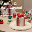 Christmas Scented Candle with Lid, Natural Candles for Home Scented, Premium Natural Bow Shaped Candles with Cotton Wick for Xmas Holiday Party Supplies (5 OZ)