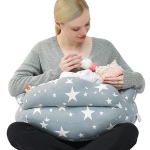 Chilling Home Nursing Pillow for Breastfeeding, Adjustable Nursing Pillow Breast Feeding Pillow Bottle Feeding More Support for Mom and Baby, Breastfeeding Essentials for Newborn,Removable Cover (26*20*19.5 inch, Grey-with Safety Fence)