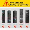 OneBom (2pcs) Silicone Remote Cover for Firetv 4K Max (2nd)/ Insignia/Pioneer/Toshiba/Omni (QLED) Series, Anti-Slip Protective Case with Same Color Lanyard (Blue&Red)