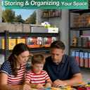 48" W Storage Garage Shelving: 1,500 Lbs Heavy Duty Steel Metal Utility Shelves, 3 Tier Adjustable Rack Units Black 48" W x 16" D x 36" H