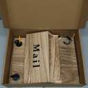 Mail and Key Holder - Decorative 9.8" x 12.5" Wall Key Hanger with 2 Mail Organizer Slots and 3 Hooks - Real Paulownia Wood with Keyhole Brackets, Hardware and Instructions (Wood)