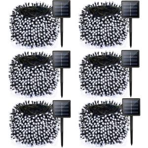 6 Pack Solar Chrismas Lights Outdoor, 285 FT Total 720 LED Solar String Lights for Outside with 8 Modes & Memory Function, Waterproof Twinkle Light for Xmas Tree Yard Party Decorations (Cool White)