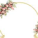 Asee'm 7.2FT Gold Wedding Arch Round Backdrop Stand Large Circle Metal Floral Balloon Frame for Party Anniversary Birthday Graduation Valentine Ceremony Decorations