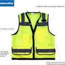 Safety Vest Breathable Mesh Reflective Vest with Pockets (Yellow, XL)