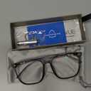 GUDVUE Oversized Blue Light Glasses, Computer Reading/Gaming/Phones Glasses, Anti Glare/UV400/Eye Strain, Large Square Frame (Black Gold)