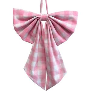 Ochine Christmas Wreath Bow Front Door Hanger, Xmas Wreath Bow Cute Bow Wreath Accessories for Xmas Holiday Party Lawn Yard Garden Indoor Outdoor Front Door Wall Window Decoration, 2Pcs