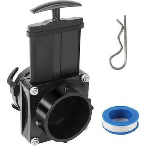 TonGass 3-Inch RV Waste Valve Body with Handle, Durable Sewer Valve Replacement for Campers Trailers and Motorhomes, Mess-Free Heavy-Duty RV Sewer Pipe Fitting - Black