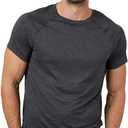 32 Degrees Cool Mens Active T-Shirt | Raglan Short Sleeve | Quick Dry | Anti-Odor (Small, Black Space Dye)