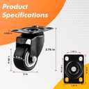 2" Casters Set of 20 Heavy-Duty Industrial Caster Wheels Without Brake PU Wheels Double Ball Bearing Swivel Casters Noiseless for Workbench, Furniture, Plate Castors Black