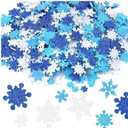 Glitter Snowflake Shapes Foam Stickers 600 Pieces/Bag, Self-Adhesive Snowflake Stickers Decals for Christmas Decoration, DIY Craft Projects, Assorted Colors and Sizes